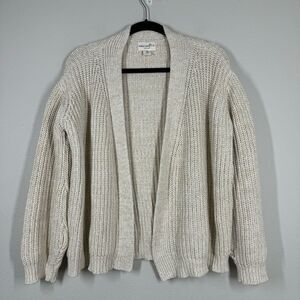 Indigo Luna Store Chunky Knit Open Front Cardigan Beige Cotton Women’s One Size